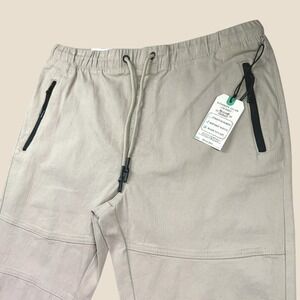 New Alexander Julian Pants Men XL Khaki Stretch Twill Drawstring Jogger Casual